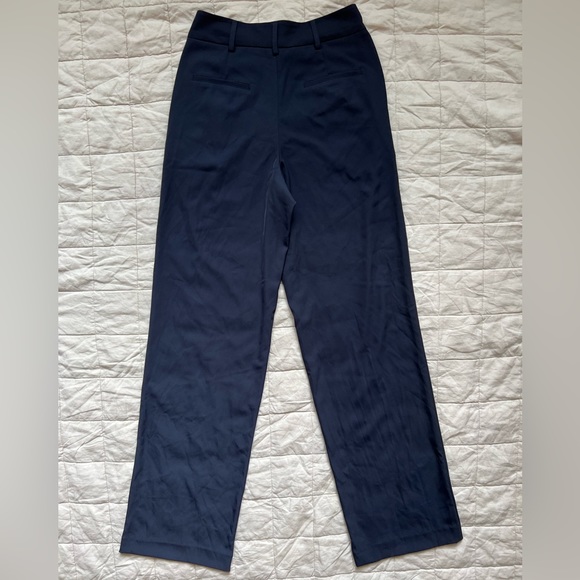 Summer Salt Navy Classic Pleat Straight Leg Trouser Pant - 4 - Picture 4 of 11